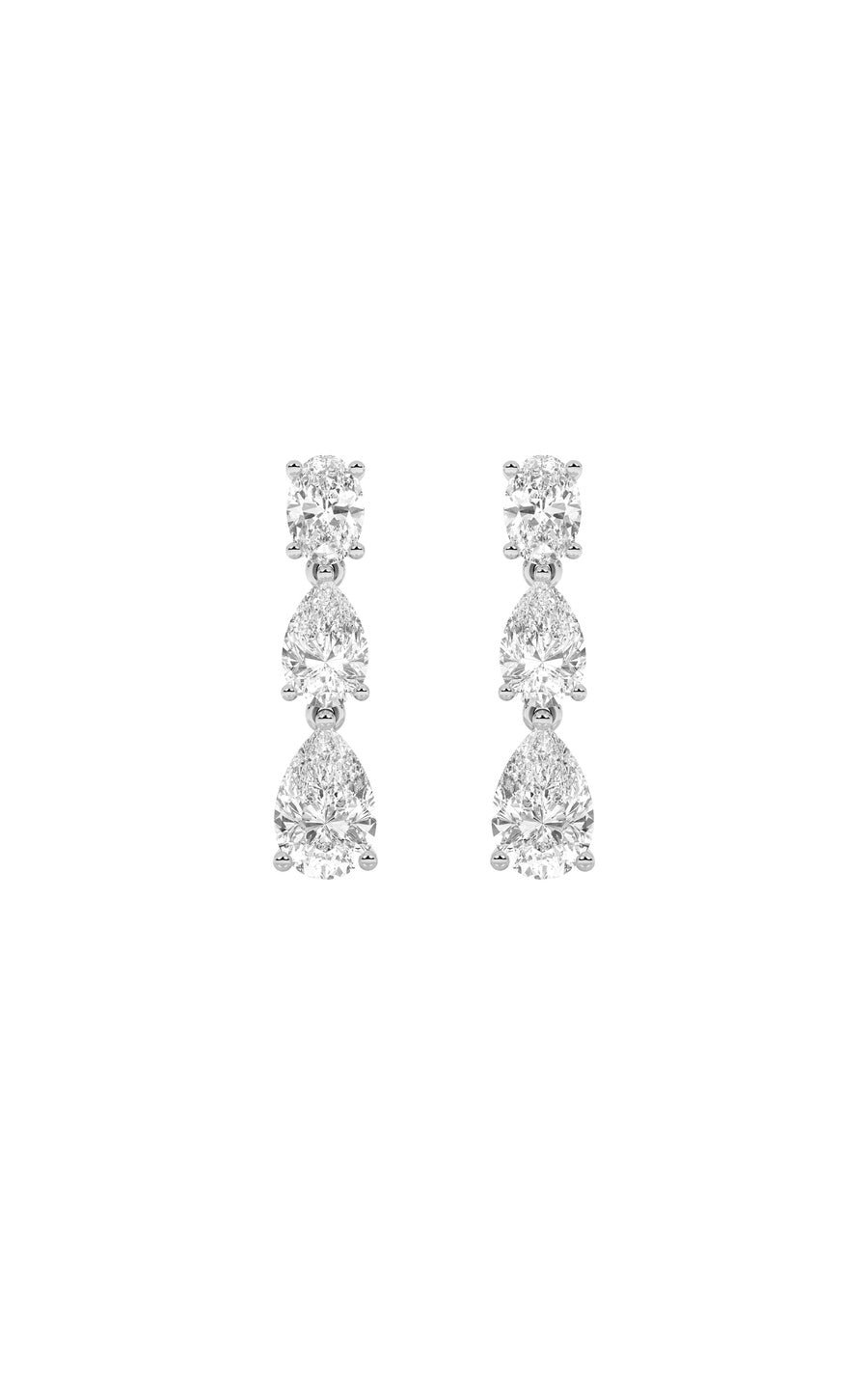 5Cttw Pear Shaped Lab Grown Diamond (F/VVS) DangleEarrings in 14K Gold