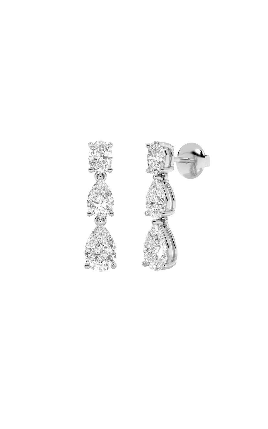 5Cttw Pear Shaped Lab Grown Diamond (F/VVS) DangleEarrings in 14K Gold