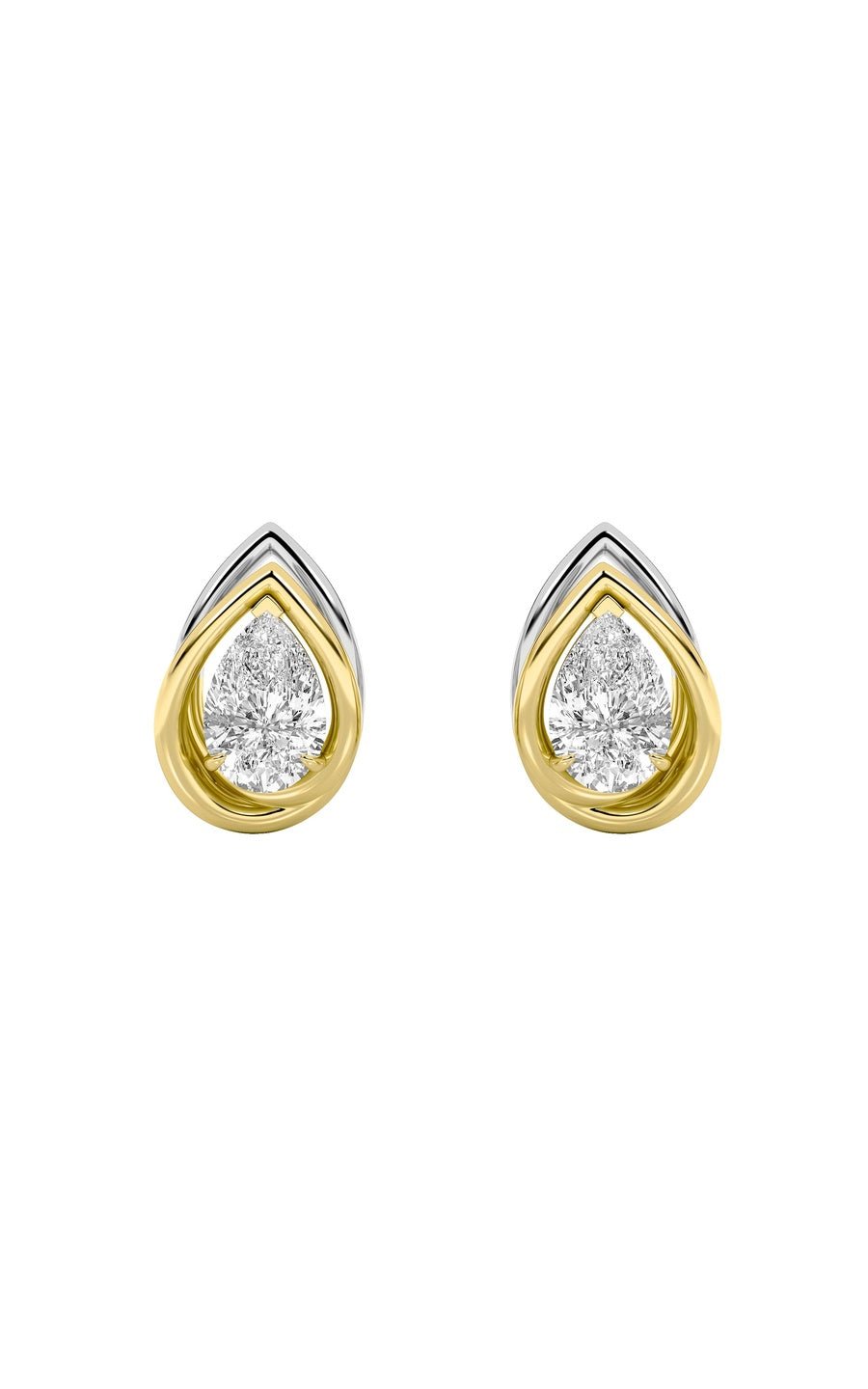 3Cttw Pear Shaped Lab Grown Diamond (G/VS) Knot Earrings in 14K Gold