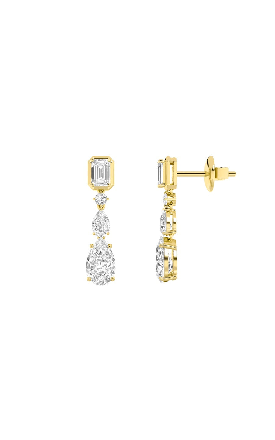 4.5Cttw Pear Shaped Lab Grown Diamond (F/VS) Dangle Earrings in 10K Gold