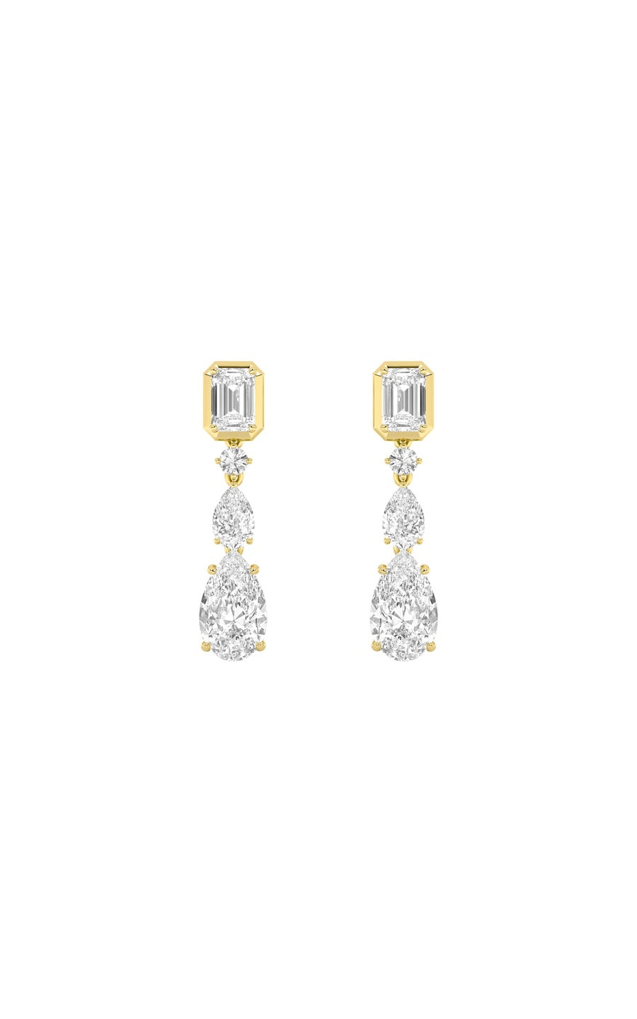 4.5Cttw Pear Shaped Lab Grown Diamond (F/VS) Dangle Earrings in 10K Gold