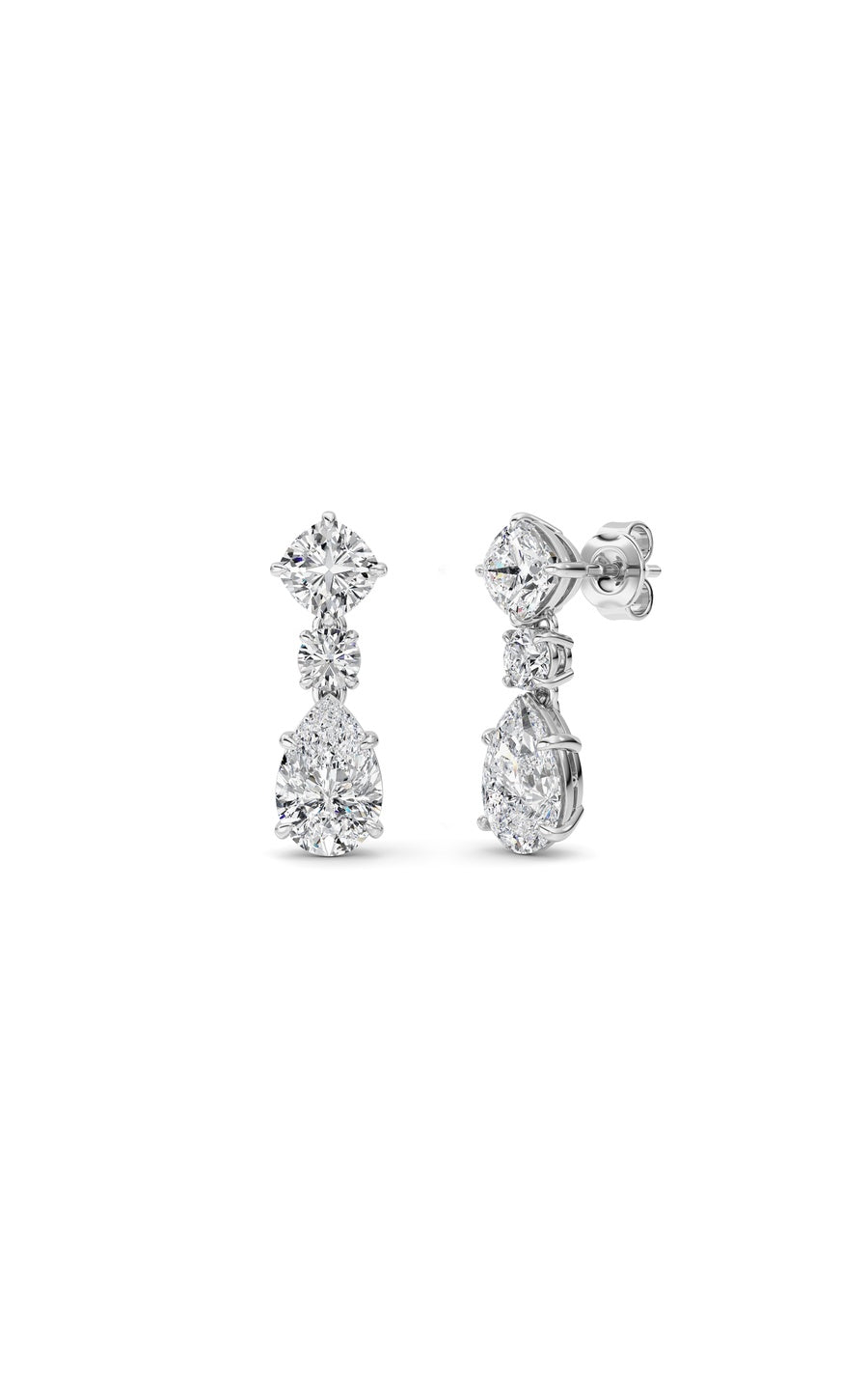 5Cttw Pear Shaped Lab Grown Diamond (F/VS) DangleEarrings in 14K Gold