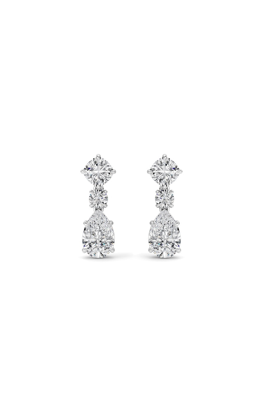 5Cttw Pear Shaped Lab Grown Diamond (F/VS) DangleEarrings in 14K Gold