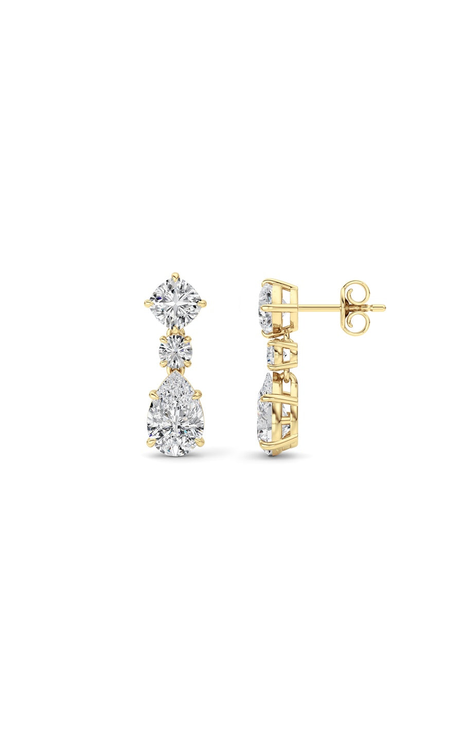 5Cttw Pear Shaped Lab Grown Diamond (F/VS) DangleEarrings in 14K Gold