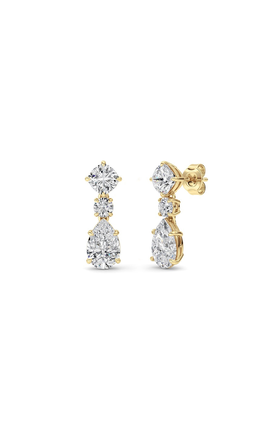 5Cttw Pear Shaped Lab Grown Diamond (F/VS) DangleEarrings in 14K Gold