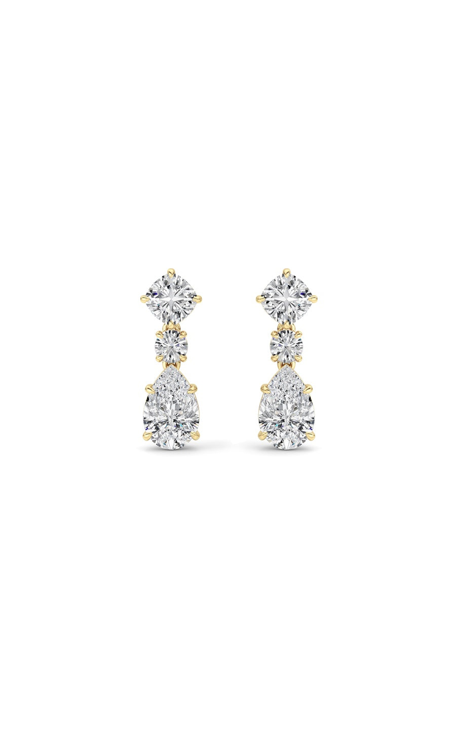 5Cttw Pear Shaped Lab Grown Diamond (F/VS) DangleEarrings in 14K Gold
