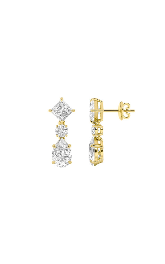5.5Cttw Pear Shaped Lab Grown Diamond (F/VS) Dangle Earrings in 14K Gold