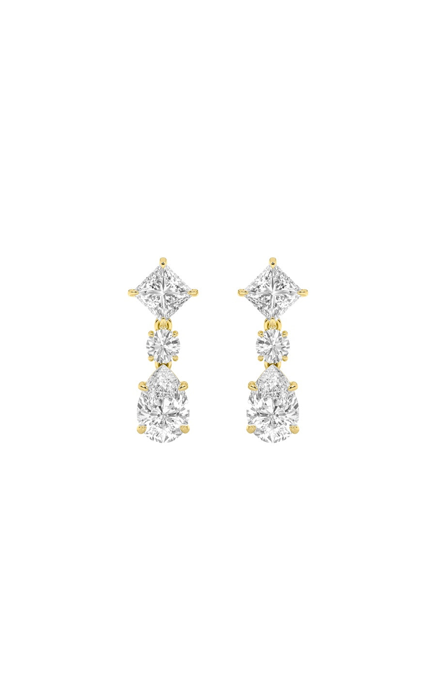 5.5Cttw Pear Shaped Lab Grown Diamond (F/VS) Dangle Earrings in 14K Gold
