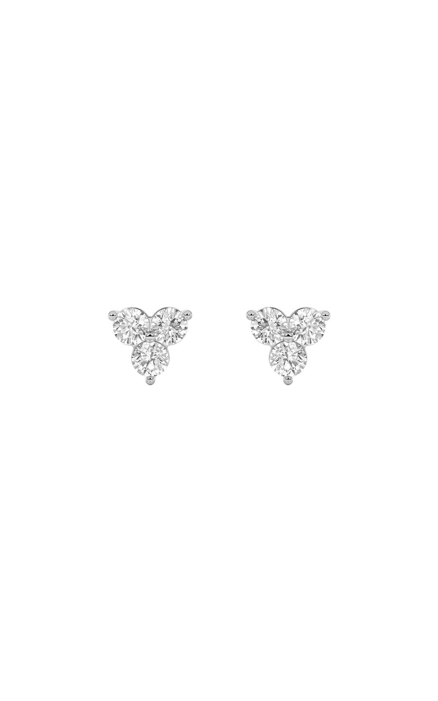1.5Cttw Round Shaped Lab Grown Diamond (F/VS) Three Stone Earrings in 14K Gold