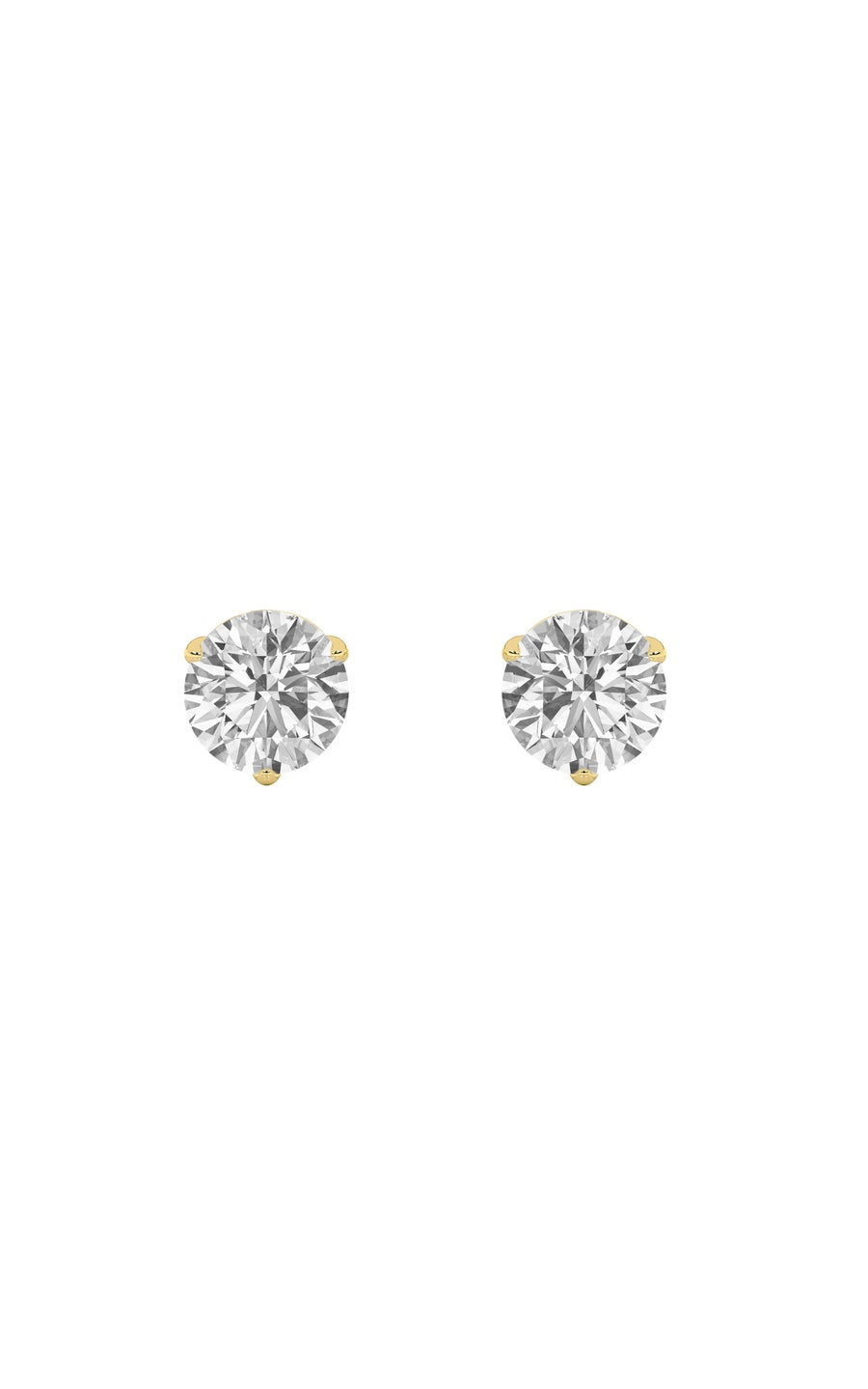 4Cttw Round Shaped Lab Grown Diamond (F/VS) Stud Earrings in 14K Gold