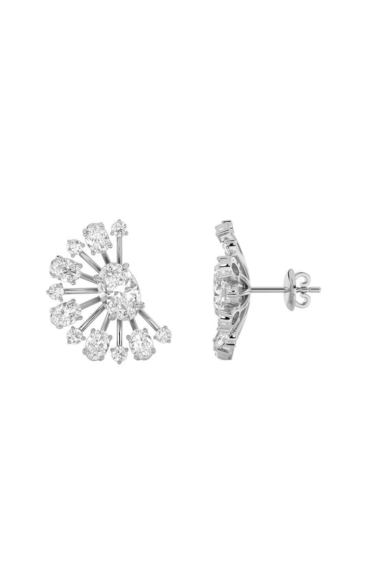 4.5Cttw Oval Shaped Lab Grown Diamond (F/VS) Astralis Earrings in 14K Gold
