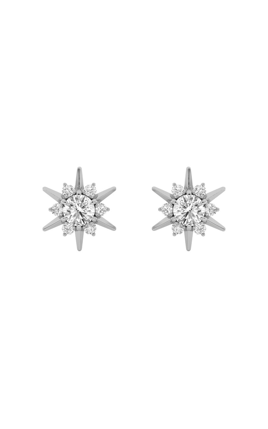 2Cttw Round Shaped Lab Grown Diamond (F/VS) Astralis Earrings in 14K Gold