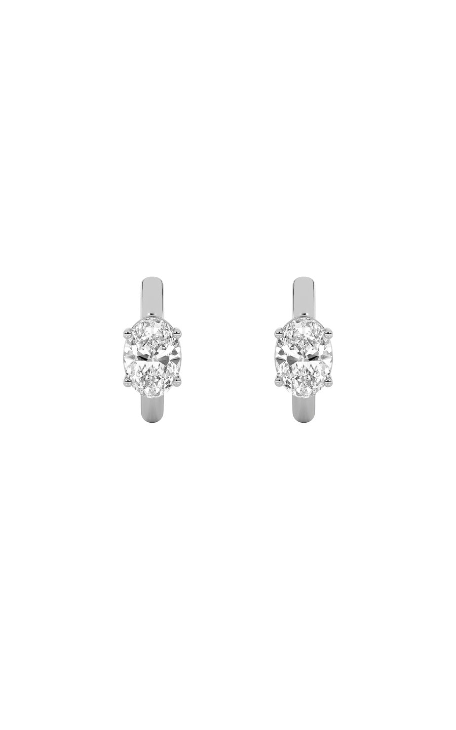 0.25Cttw Oval Shaped Lab Grown Diamond (F/VS) Huggie Cuff Earrings in 14K Gold