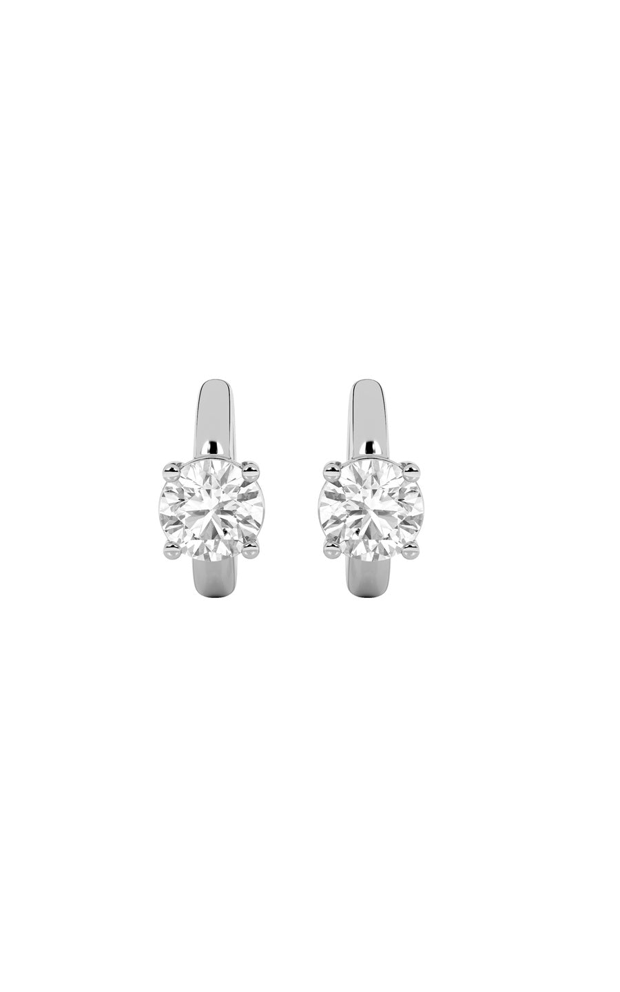 0.5Cttw Round Shaped Lab Grown Diamond (F/VS) Huggie Cuff Earrings in 14K Gold