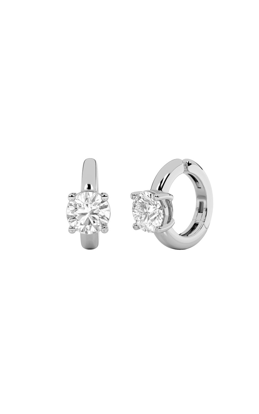 0.5Cttw Round Shaped Lab Grown Diamond (F/VS) Huggie Cuff Earrings in 14K Gold