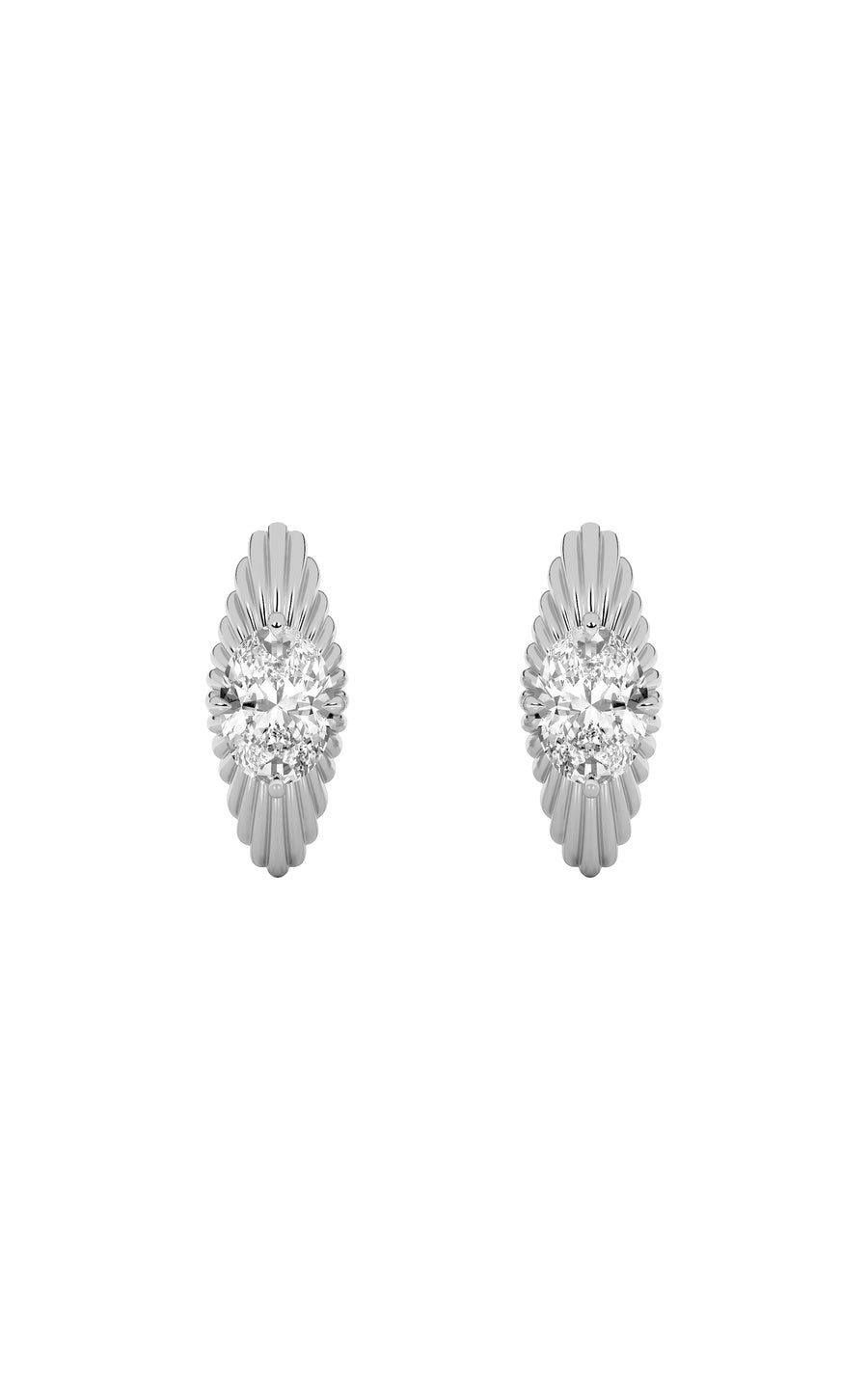2Cttw Oval Shaped Lab Grown Diamond (F/VS) HuggieEarrings in 14K Gold