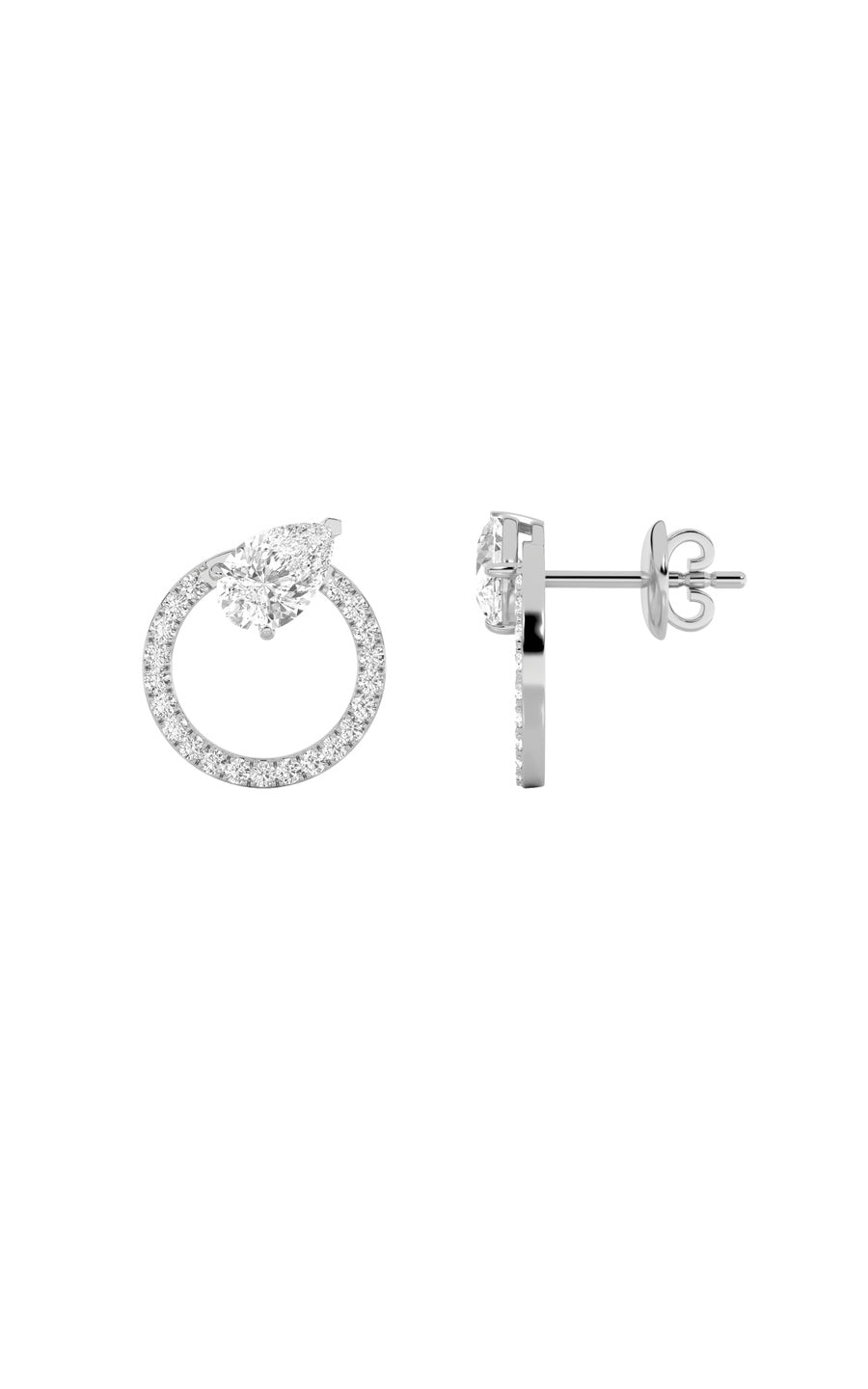1.5Cttw Pear Shaped Lab Grown Diamond (F/VS) Dangle Fashion Earrings in 14K Gold