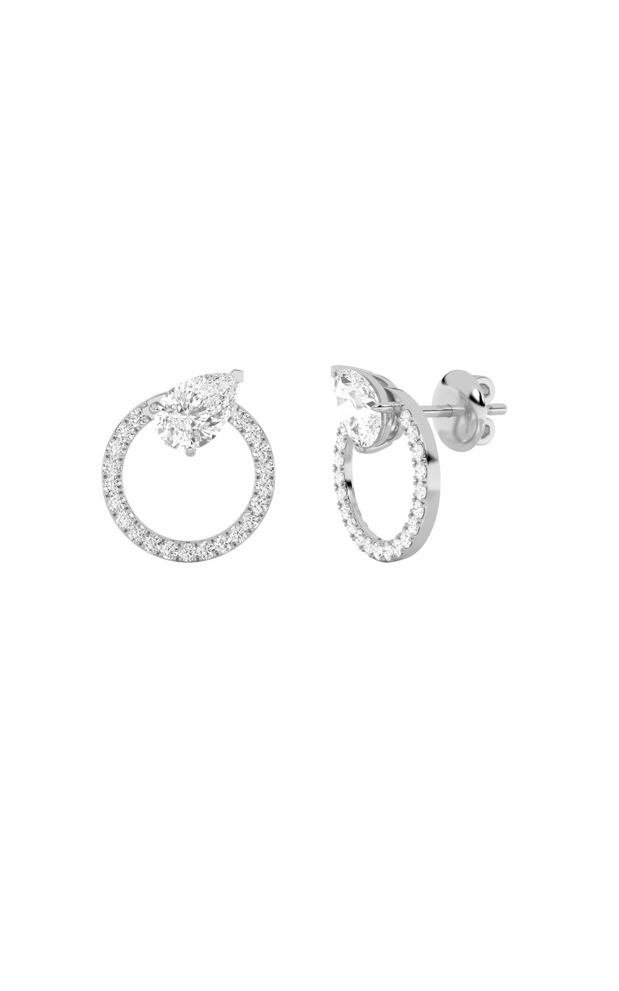 1.5CTW Pear Shaped Lab Grown Diamond (F/VS) Dangle Fashion Earrings in 14K Gold