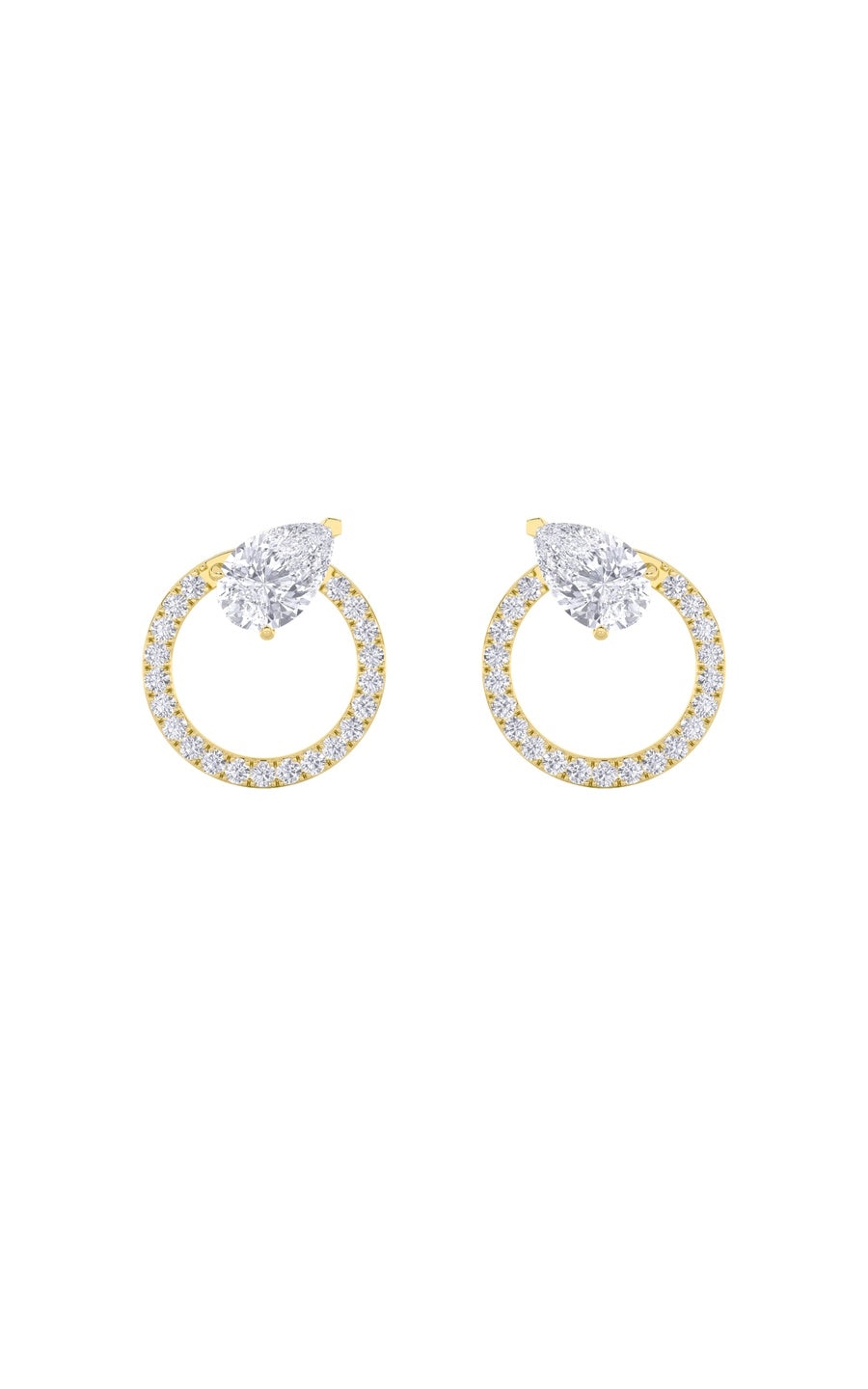 1.5Cttw Pear Shaped Lab Grown Diamond (F/VS) Dangle Fashion Earrings in 14K Gold