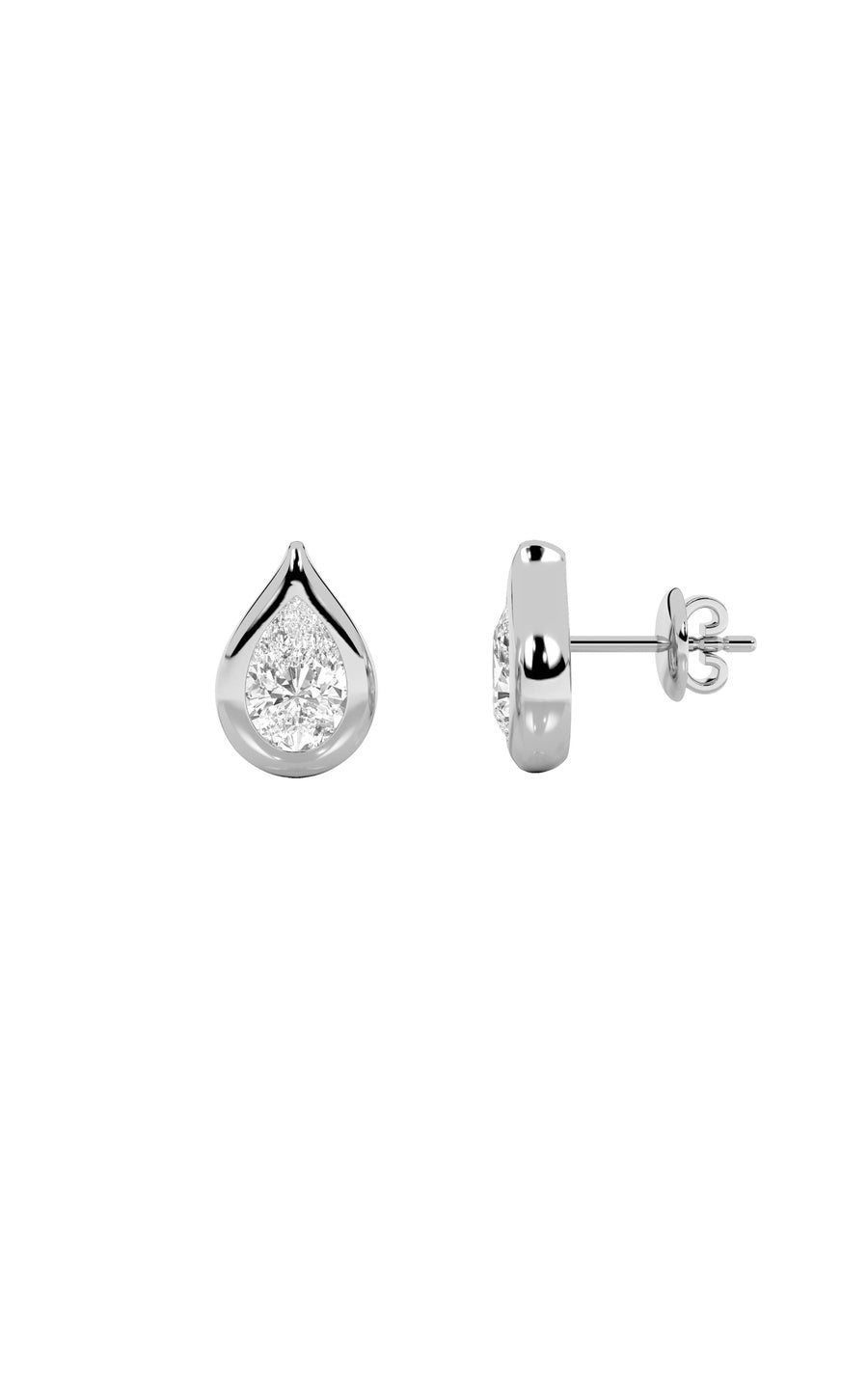 2Cttw Pear Shaped Lab Grown Diamond (F/VS) Stud Earrings in 14K Gold