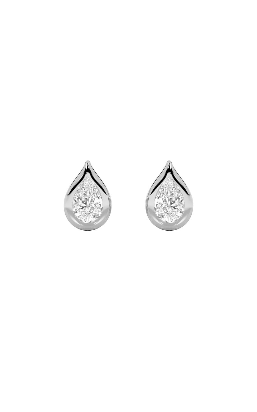 2Cttw Pear Shaped Lab Grown Diamond (F/VS) Stud Earrings in 14K Gold