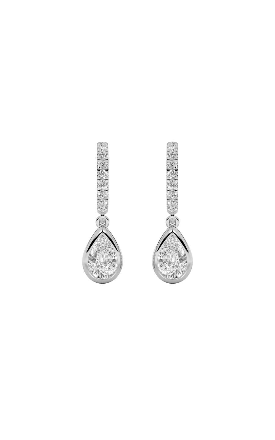 2Cttw Pear Shaped Lab Grown Diamond (F/VS) DangleEarrings in 14K Gold