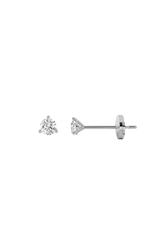0.5CTW Round Shaped Lab Grown Diamond (G/VS) Three Prong Martini Stud Earrings in 14K Gold