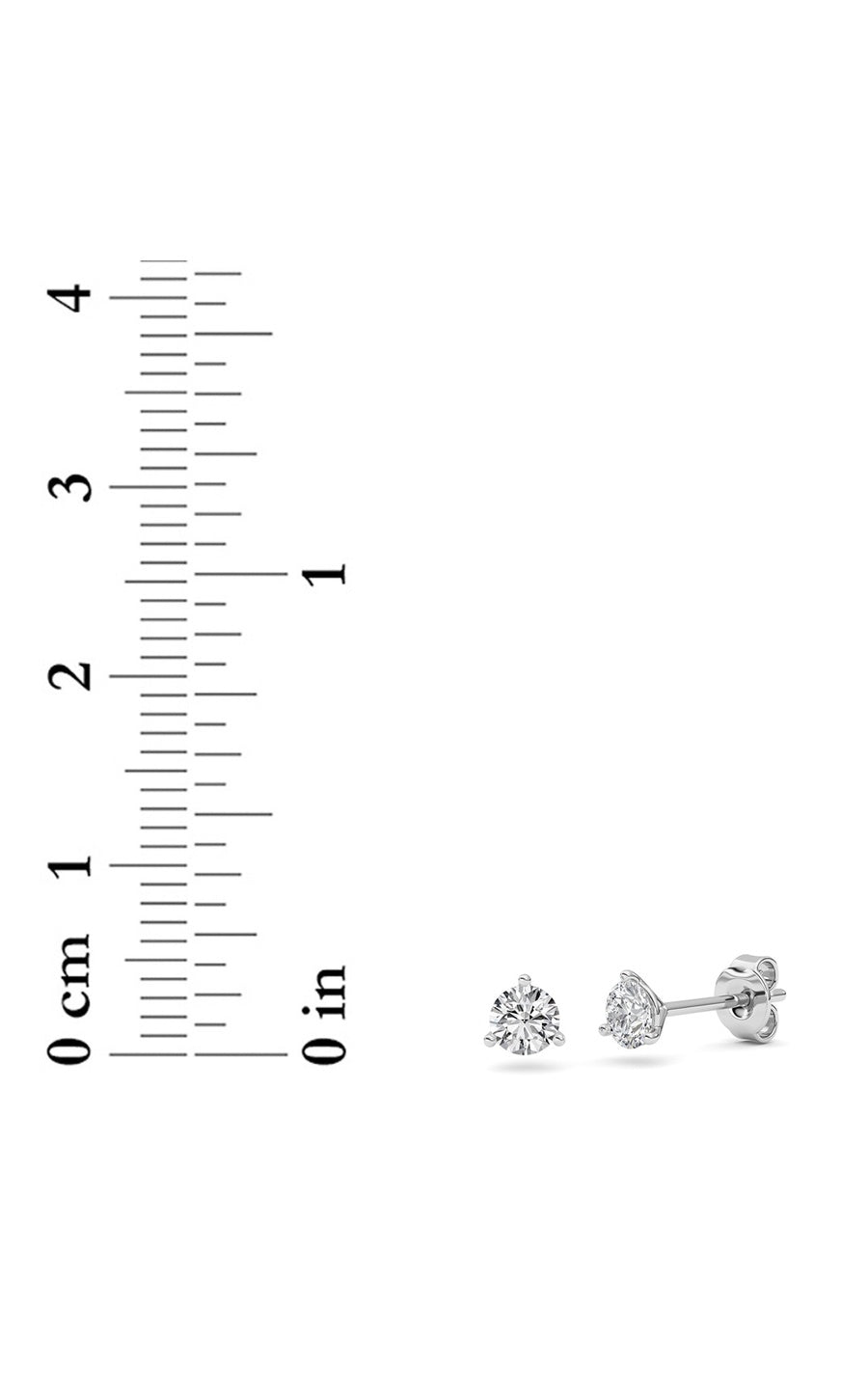 0.5CTW Round Shaped Lab Grown Diamond (G/VS) Three Prong Martini Stud Earrings in 14K Gold