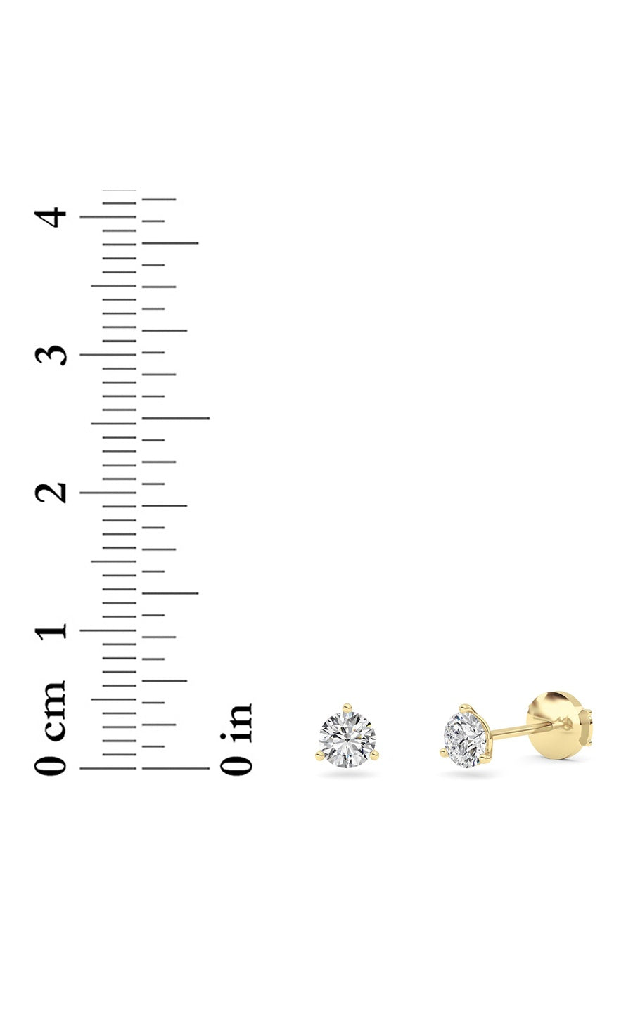 0.75Cttw Round Shaped Lab Grown Diamond (G/VS) Three Prong Martini Stud Earrings in 14K White Gold