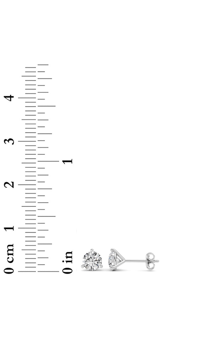 1Cttw Round Shaped Lab Grown Diamond (G/VS) ThreeProng Martini Stud Earrings in 14K White Gold