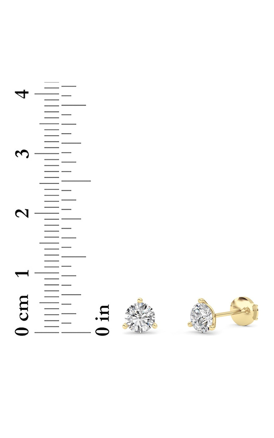1.5CTW Round Shaped Lab Grown Diamond (G/VS) Three Prong Martini Stud Earrings in 14K White Gold
