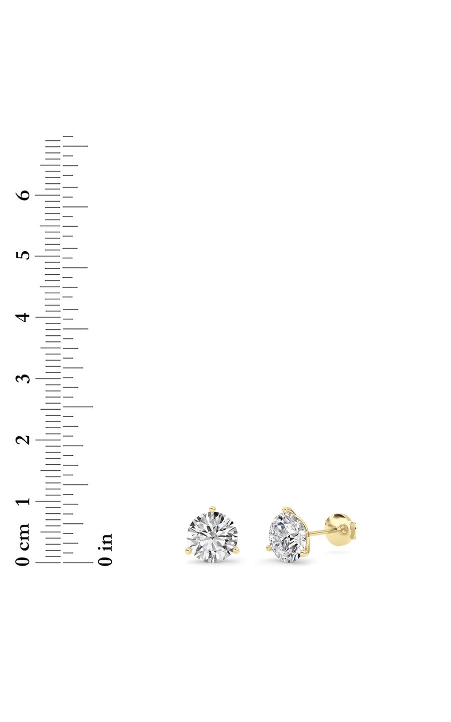 4.5Cttw Round Shaped Lab Grown Diamond (G/VS) Three Prong Martini Stud Earrings in 14K White Gold