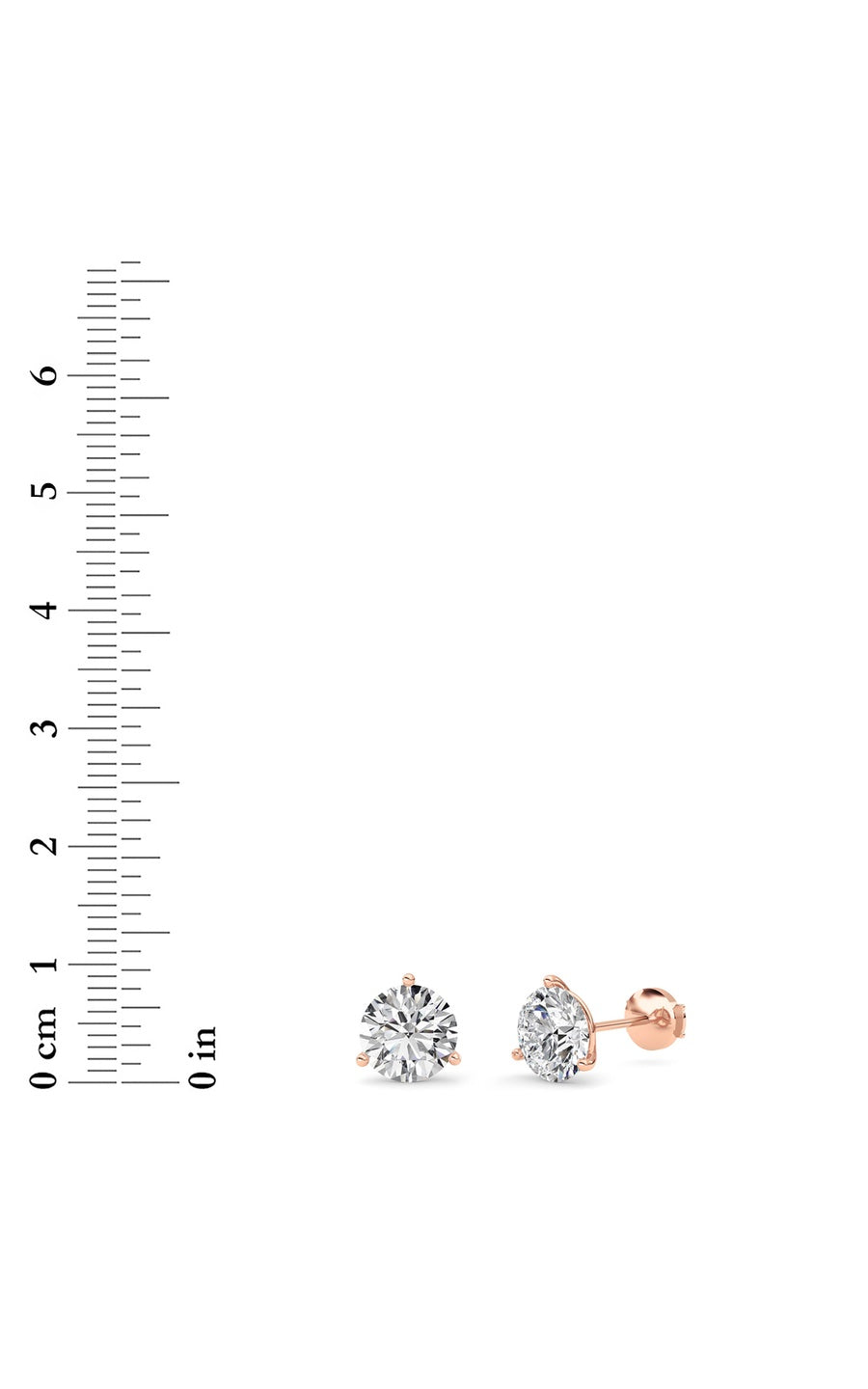 4.5Cttw Round Shaped Lab Grown Diamond (G/VS) Three Prong Martini Stud Earrings in 14K White Gold