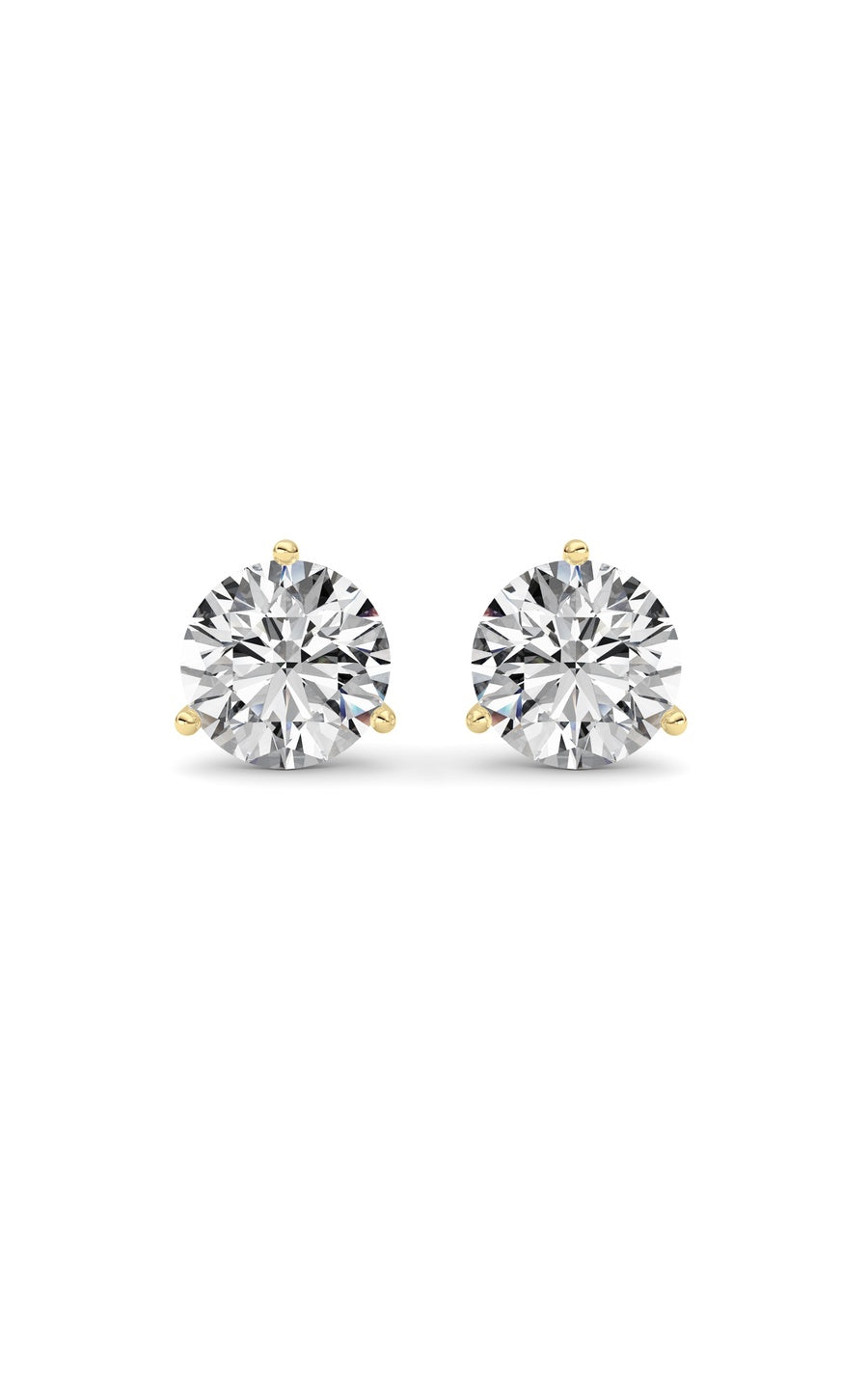 5.5Cttw Round Shaped Lab Grown Diamond (G/VS) Three Prong Martini Stud Earrings in 14K White Gold