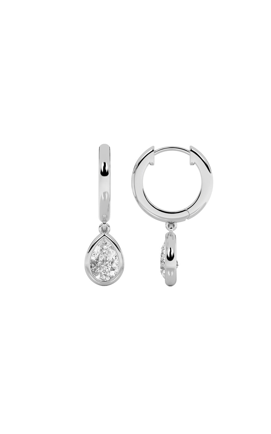 1Cttw Pear Shaped Lab Grown Diamond (F/VS) DangleEarrings in 14K Gold