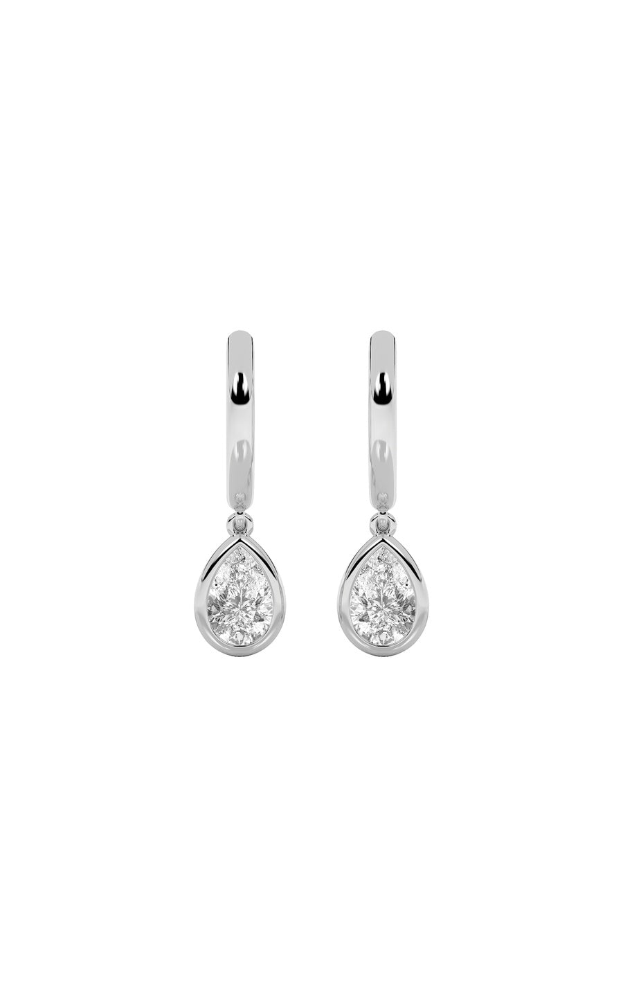 1Cttw Pear Shaped Lab Grown Diamond (F/VS) DangleEarrings in 14K Gold