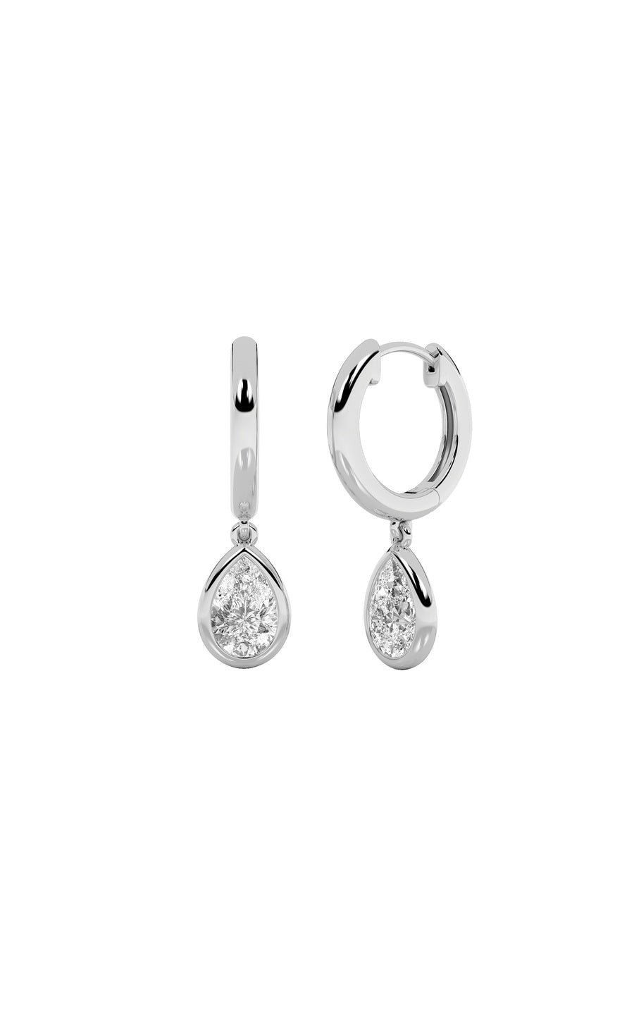 1Cttw Pear Shaped Lab Grown Diamond (F/VS) DangleEarrings in 14K Gold