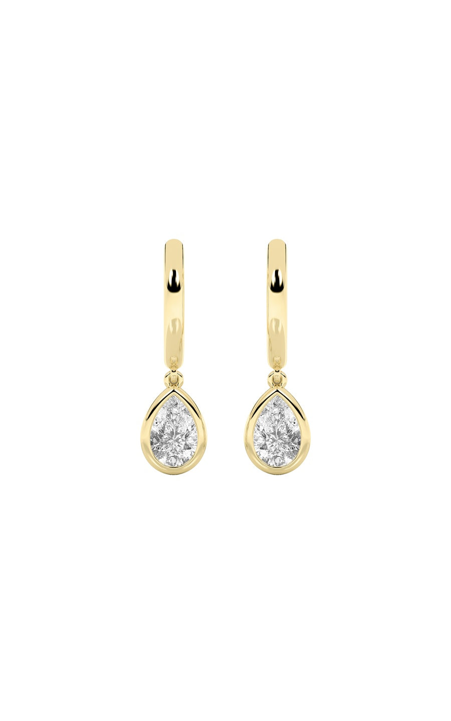 1Cttw Pear Shaped Lab Grown Diamond (F/VS) DangleEarrings in 14K Gold
