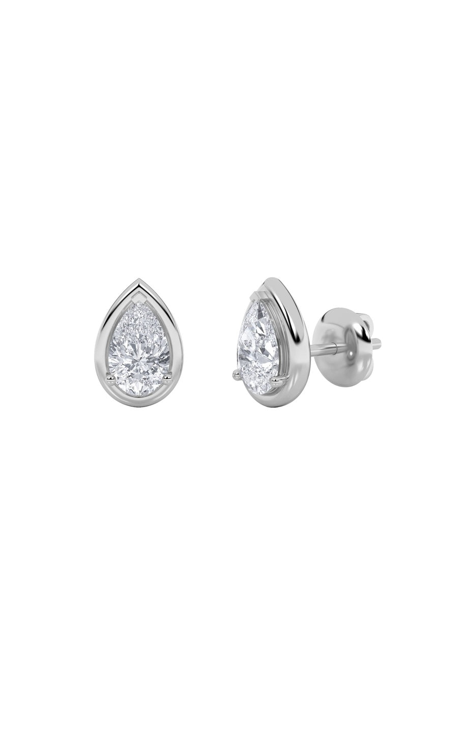 2Cttw Pear Shaped Lab Grown Diamond (F/VS) Stud Earrings in 14K Gold