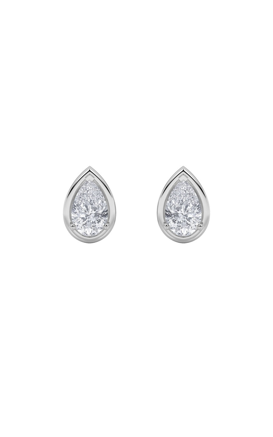 2Cttw Pear Shaped Lab Grown Diamond (F/VS) Stud Earrings in 14K Gold