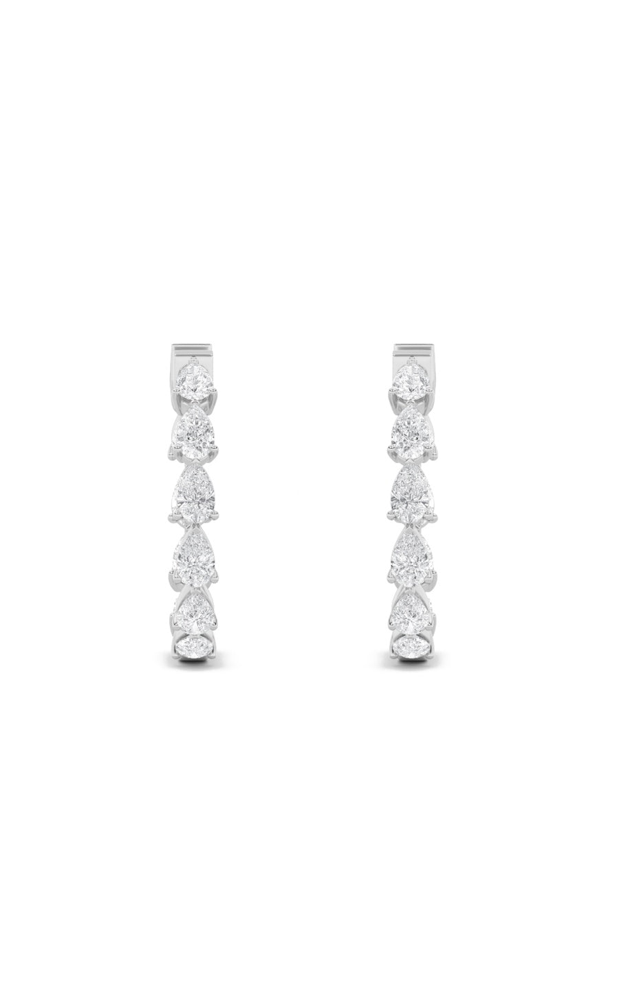 4Cttw Pear Shaped Lab Grown Diamond (F/VS) InsideOut Hoop Earrings in 14K Gold