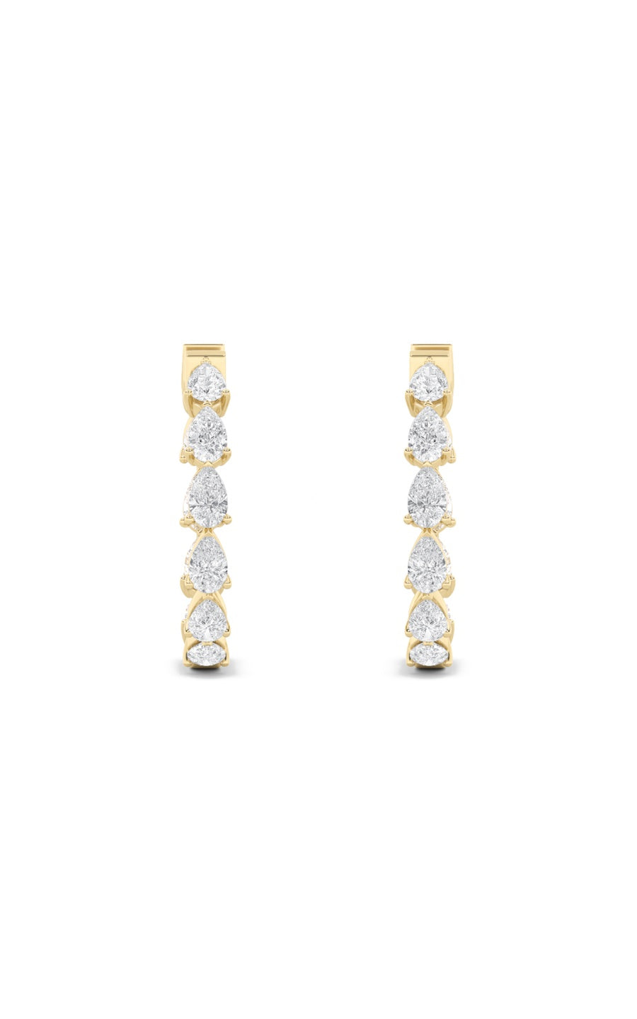 4Cttw Pear Shaped Lab Grown Diamond (F/VS) InsideOut Hoop Earrings in 14K Gold