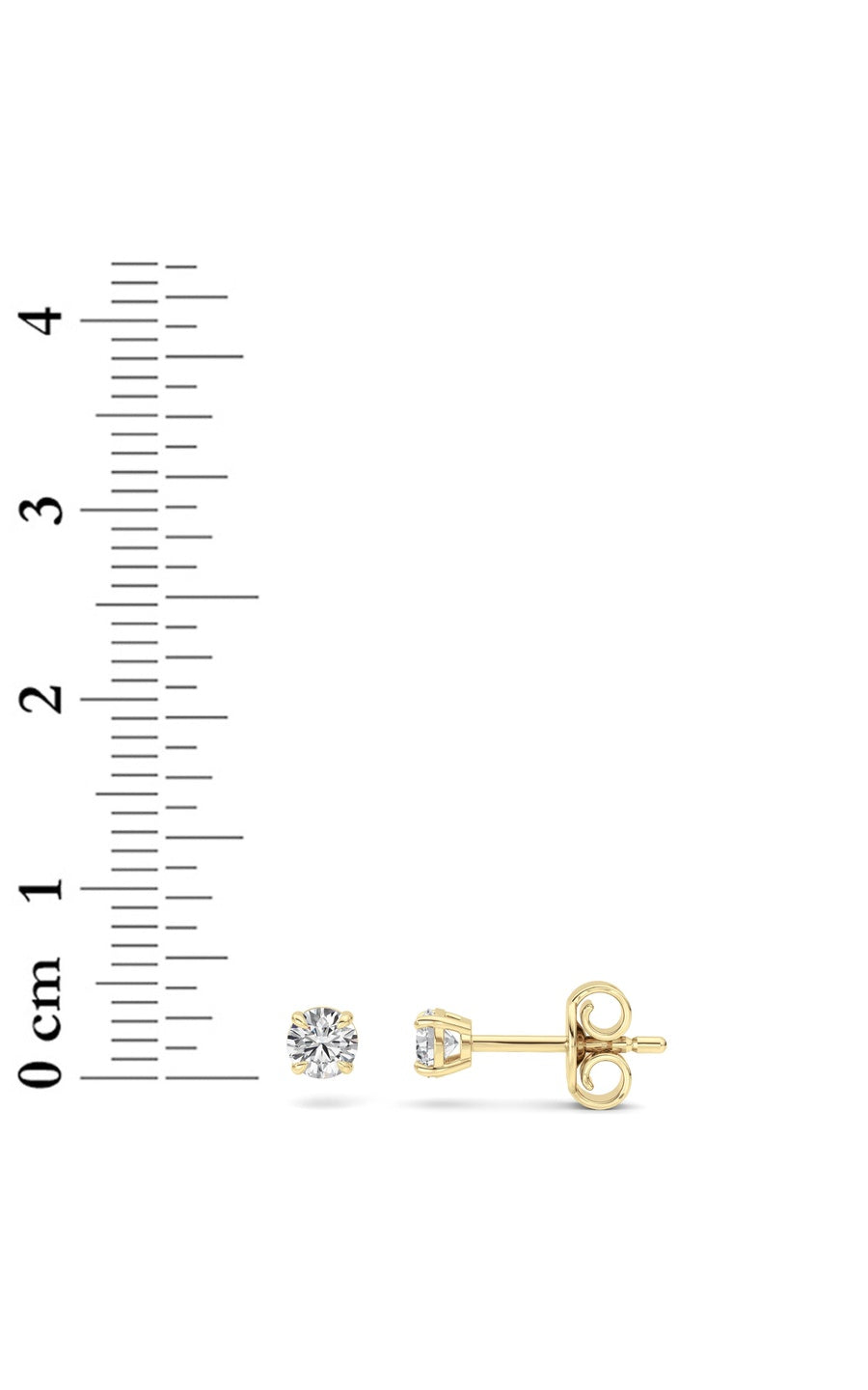 0.5Cttw Round Shaped Lab Grown Diamond 4 Prong Stud Earrings in 14K Gold (F/VS)