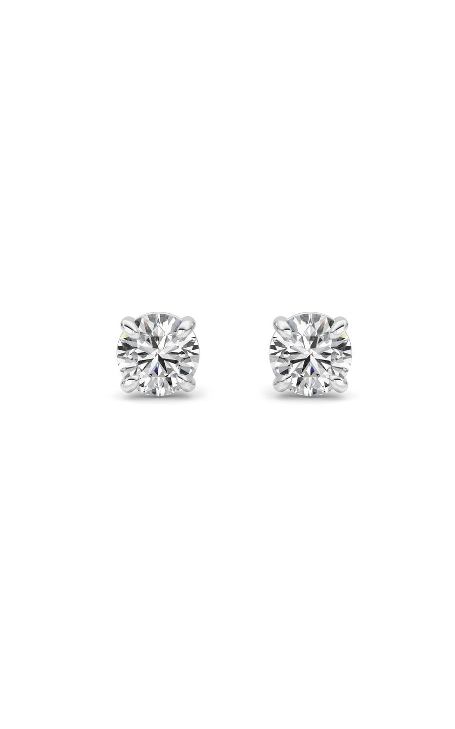 2Cttw Round Shaped Lab Grown Diamond 4 Prong StudEarrings in 14K Gold (F/VS)