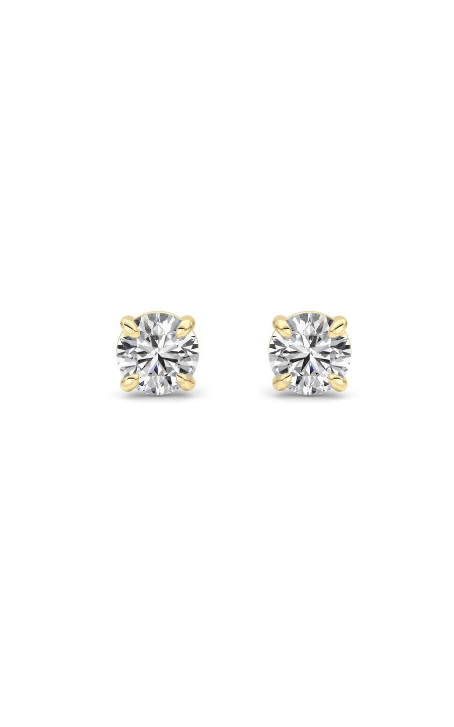 2Cttw Round Shaped Lab Grown Diamond 4 Prong StudEarrings in 14K Gold (F/VS)