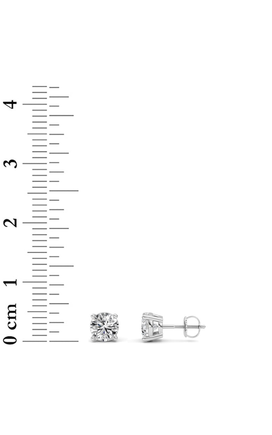 1Cttw Round Shaped Lab Grown Diamond (F/VS) Stud Earrings in 14K Gold