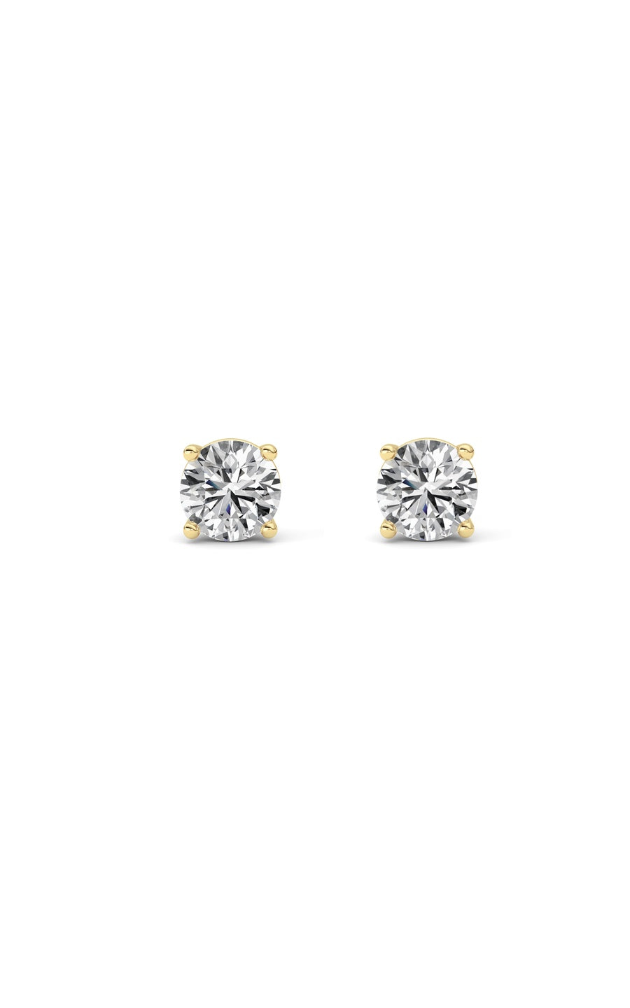 1Cttw Round Shaped Lab Grown Diamond (F/VS) Stud Earrings in 14K Gold