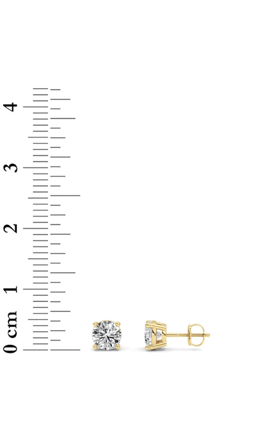 1Cttw Round Shaped Lab Grown Diamond (F/VS) Stud Earrings in 14K Gold