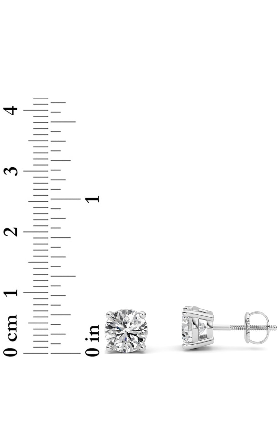 3Cttw Round Shaped Lab Grown Diamond (F/VS) Stud Earrings in 14K Gold