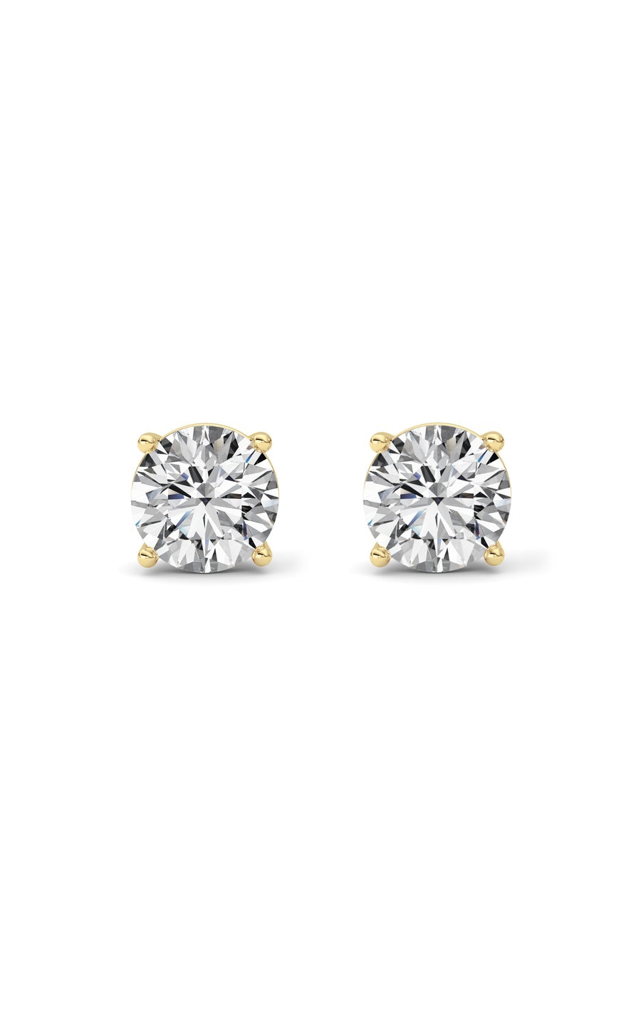 5Cttw Round Shaped Lab Grown Diamond (F/VS) Stud Earrings in 14K White Gold